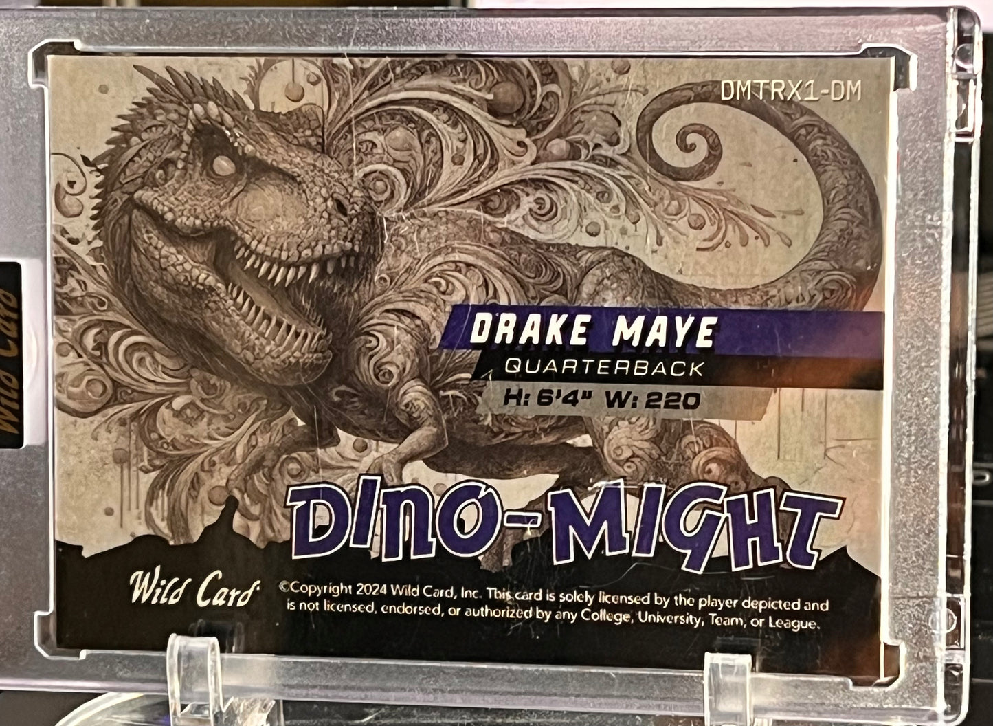 π¦ 2024 Wild Card Dino-Might β Drake Maye Green T-Rex Rookie Serial #13/20 | RC | Tyrannosaurus Parallel
