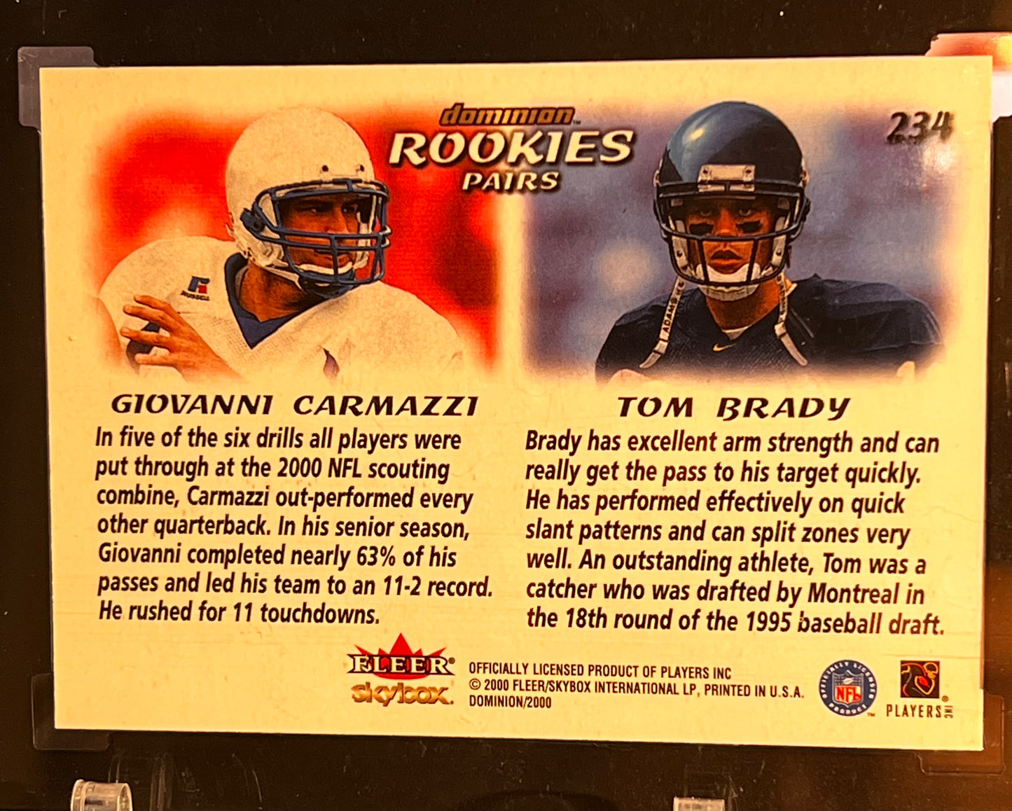 🔥 2000 SkyBox Dominion #234 – Tom Brady Rookie – SGC 9.5 GEM 🔥 Ignore the other guy… it’s BRADY that matters. 🐐