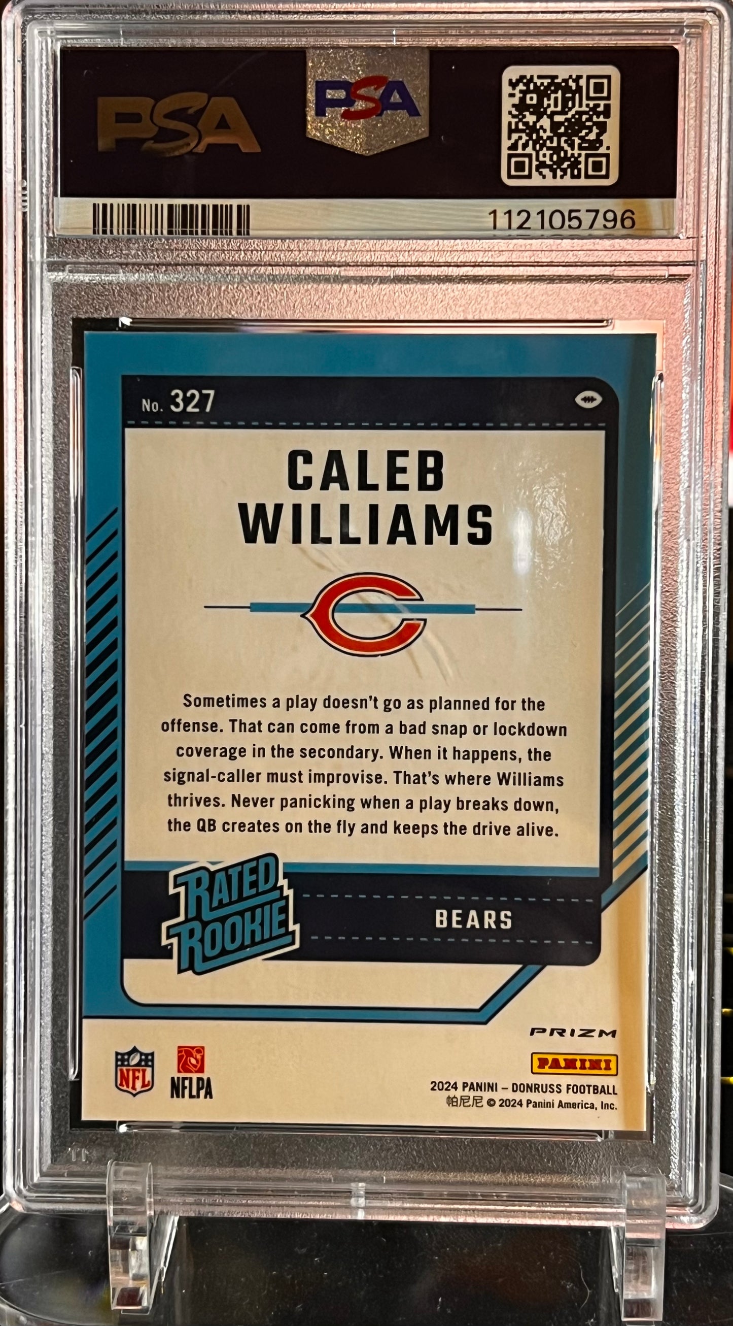 🏈 2024 Donruss Caleb Williams Optic Preview – Red Wave #327 PSA GEM MINT 10 | Cert #112105796