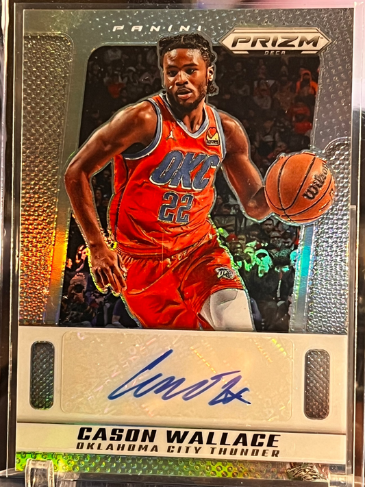 🏀 2024-25 Panini Prizm Deca – Cason Wallace Silver Prizm Auto Card #PDS-WAL | Rookie Autograph | Silver Prizm