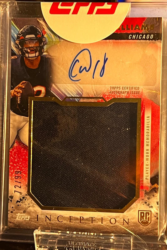 🏈 2024 Topps Inception Rookie Jumbo Relic Auto – Caleb Williams Magenta #72/99