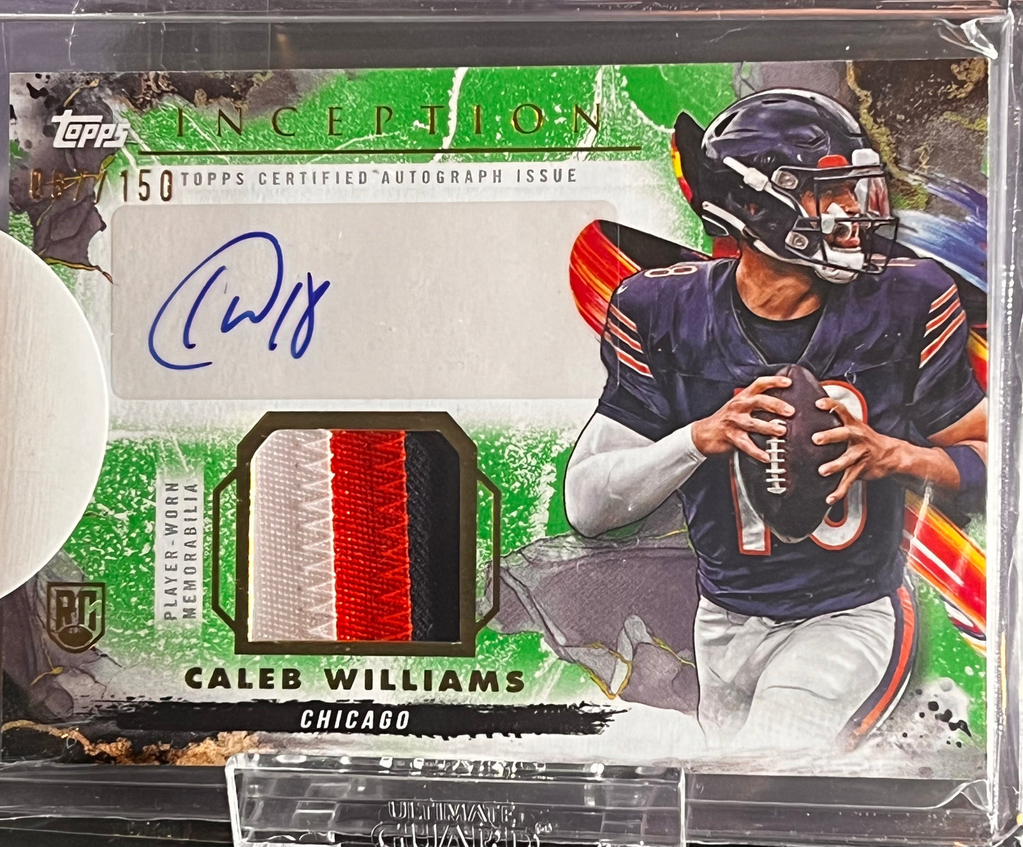 🏈 2024 Topps Inception Provenance Patch Auto – Caleb Williams #PPA-CW /150 (Green) (Copy)