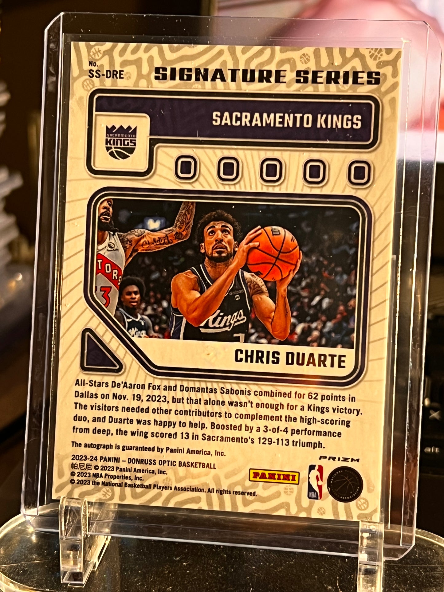 🏀 2023-24 Panini Donruss Optic – Signature Series Auto Chris Duarte #SS-DRE