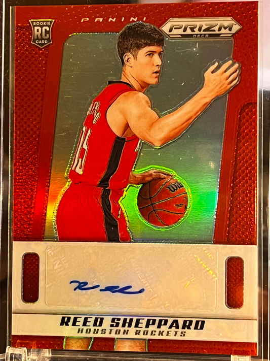 🏀 2024-25 Panini Prizm Deca – Reed Sheppard Red Rookie Auto RC Serial #/99 | Color Match Parallel