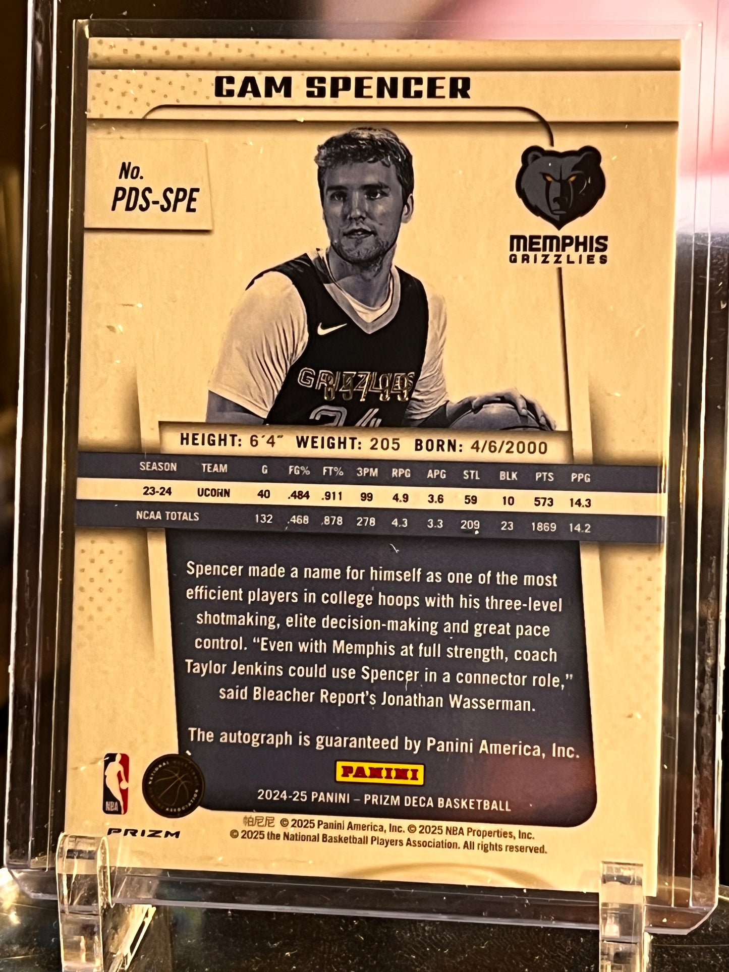 🏀 2024-25 Panini Prizm Deca – Cam Spencer Signatures Red Prizms Auto RC Serial #/99 | True Rookie Auto | Red Parallel