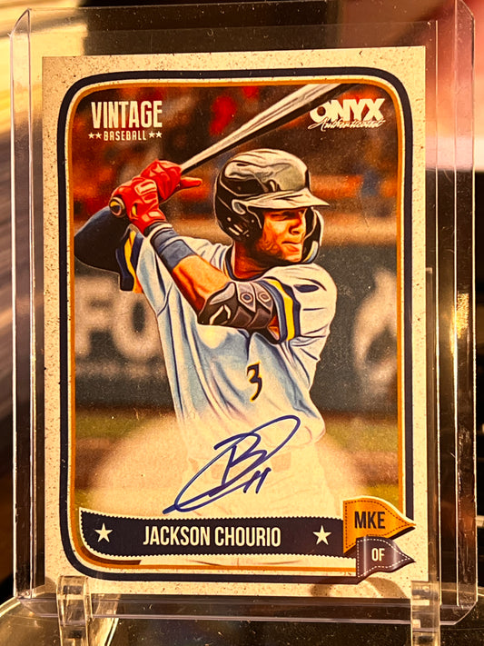 ⚾ 2024 Onyx Vintage – Jackson Chourio Rookie Autograph Milwaukee Brewers | RC Auto | On-Card Signature