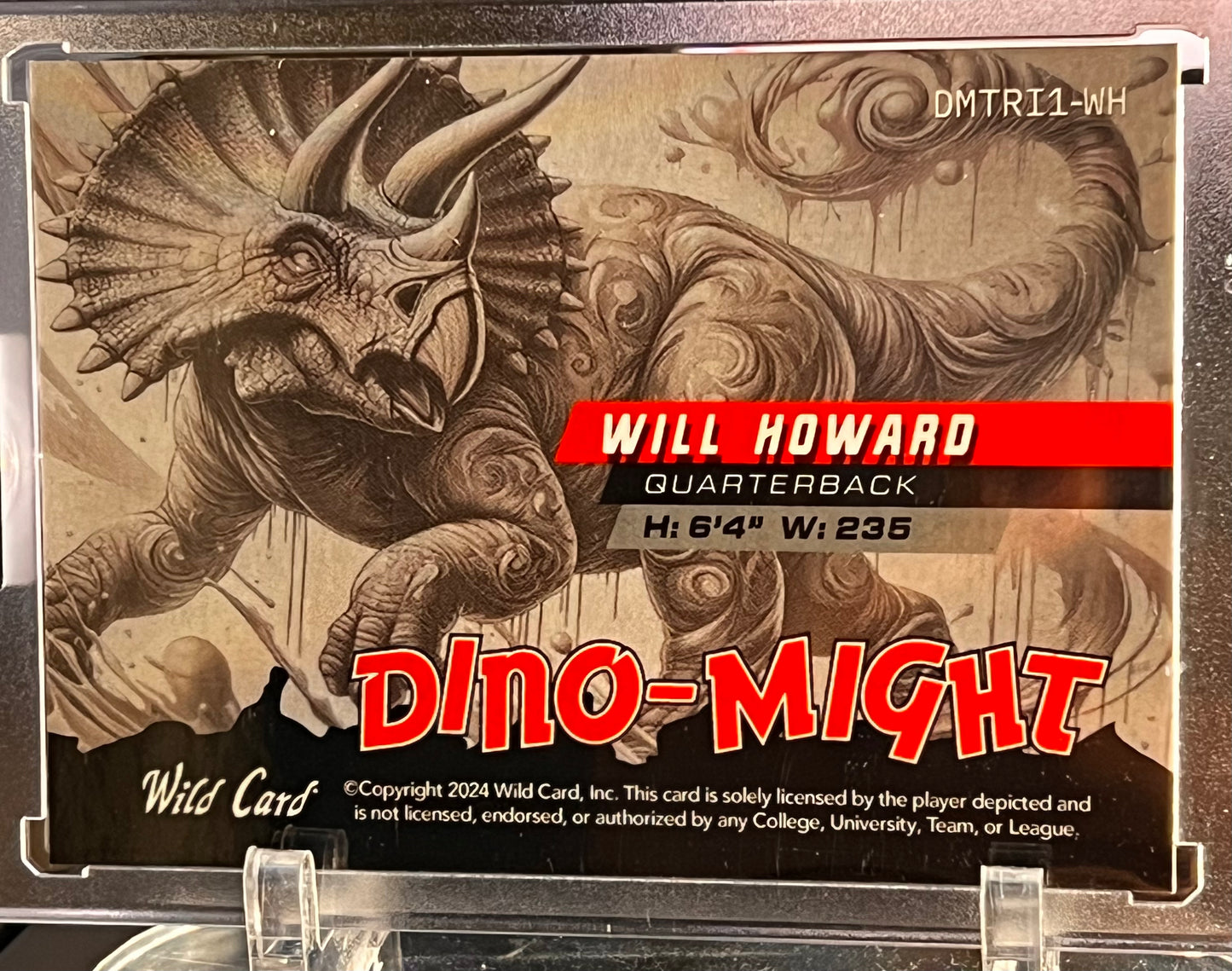 🦖 2024 Wild Card Alumination Dino-Might – Will Howard 1/1