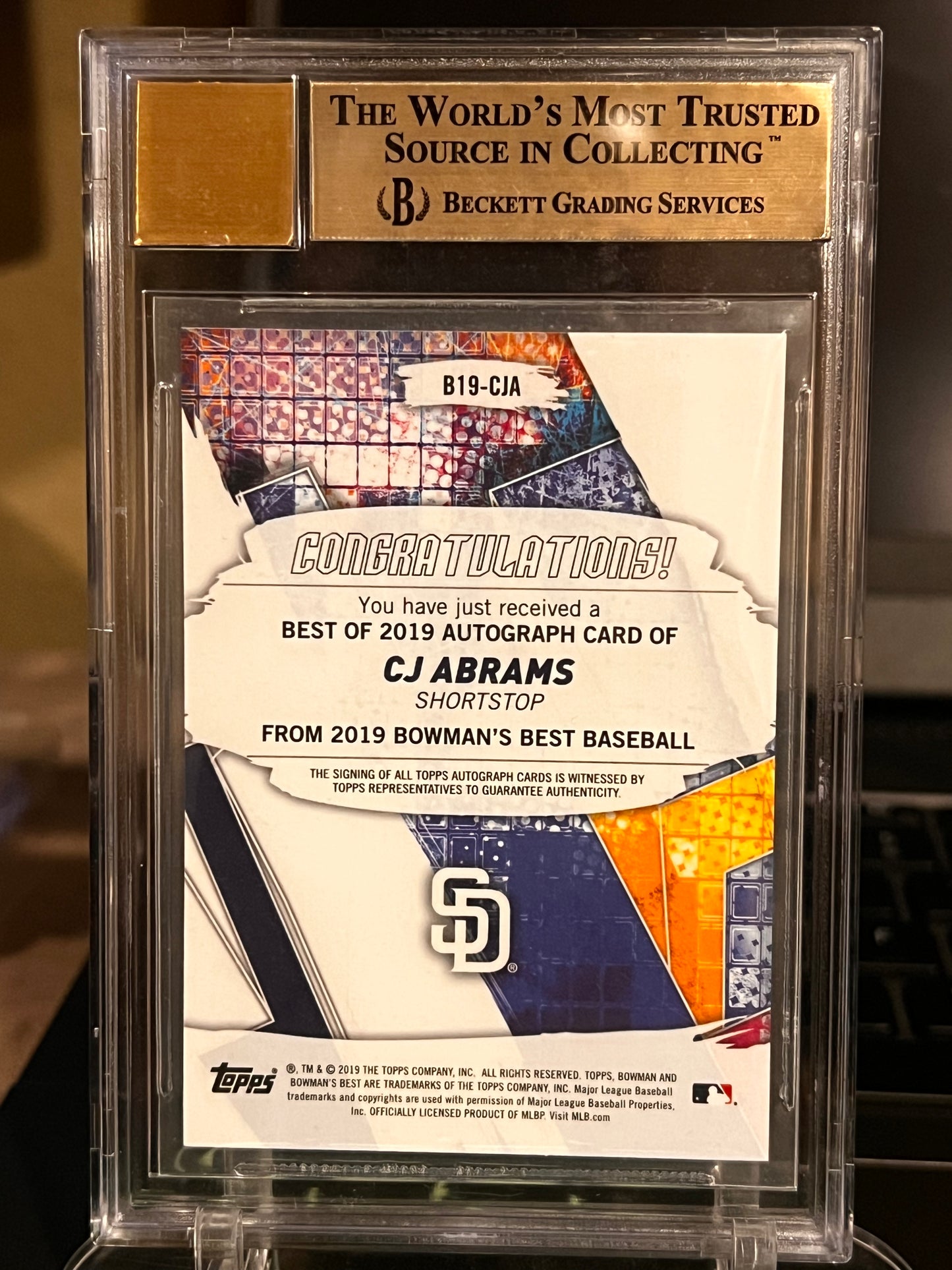 🔥 2019 Bowman’s Best CJ Abrams Prospect Auto – BGS 10 PRISTINE / 10 Auto 🔥 Available now at Locos Rips and Hits!
