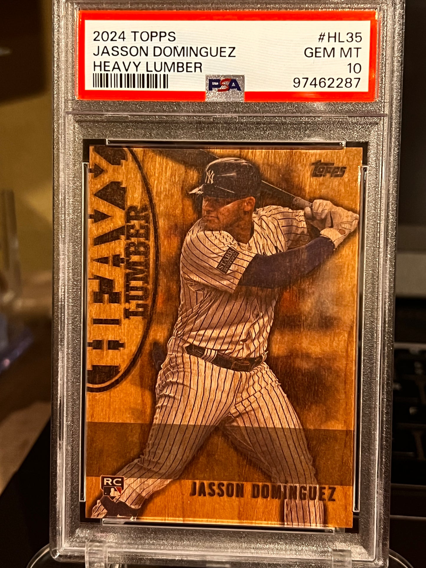 🌲🔥 2024 Topps Series 2 Jasson Dominguez ROOKIE RC – Heavy Lumber Case Hit – PSA 10 GEM MINT – SUPER RARE! 🔥🌲