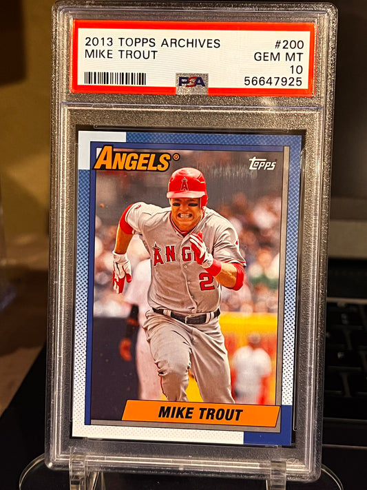 🔥 2013 Topps Archives Mike Trout #200 – PSA 10 GEM MINT (Cert #56647925) 🔥 Now available at Locos Rips and Hits!