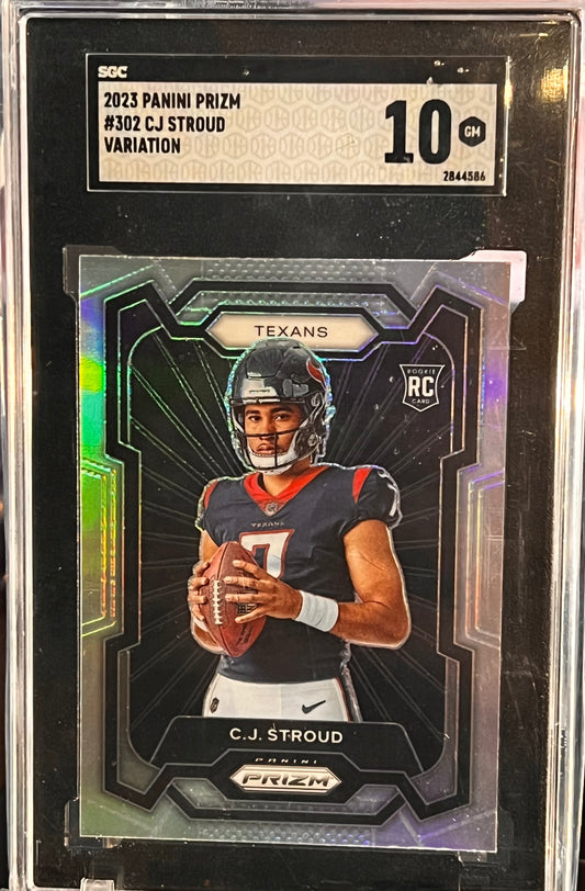 🚀 2023 Panini Prizm CJ Stroud – Variation Rookie #302 – SGC 10 GEM MINT 🚀 Variation | Texans QB1 | GEM MINT Slab