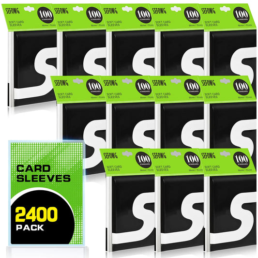 2400 Counts Card Sleeves Penny Clear Card Sleeves for Trading Cards Baseball Card Sleeves Trading Card Sleeve Soft Sports Card Sleeves Plastic Card Protector Sleeves for Football Game Cards MTG